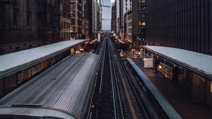 芝加哥环路地铁站的T/L高角度视图