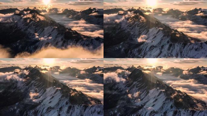 云层之上，川西山区的日出