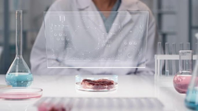 实验室种植肉类全息分析的CGI