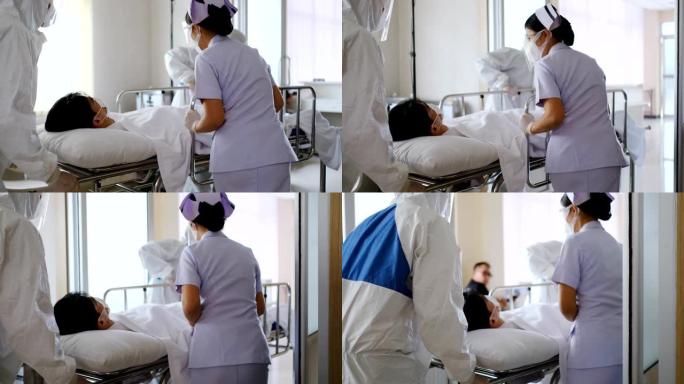 急症患者与医生和护士在医院