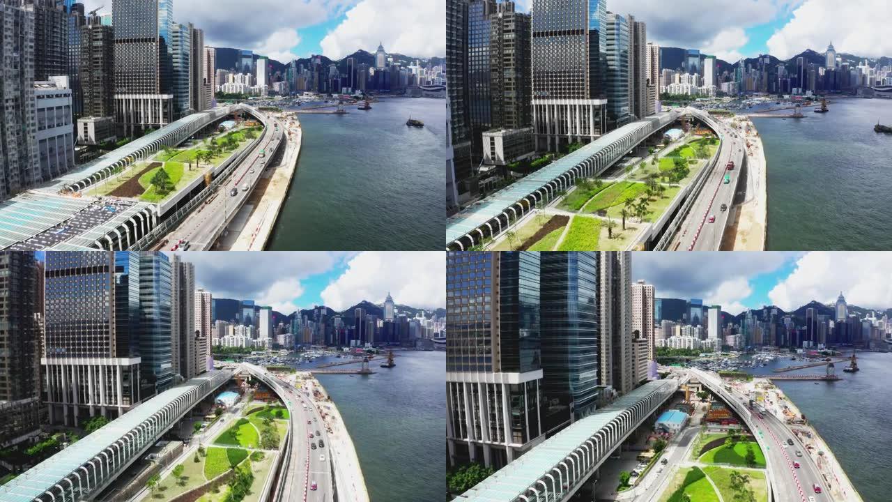 香港城市场景的鸟瞰图
