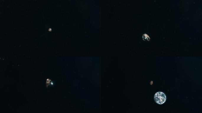 发光的外星小行星接近地球