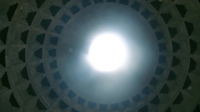 万神殿的内部，一束光来自意大利罗马的Oculus。