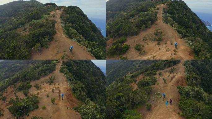 西班牙加那利群岛登山自行车上的人