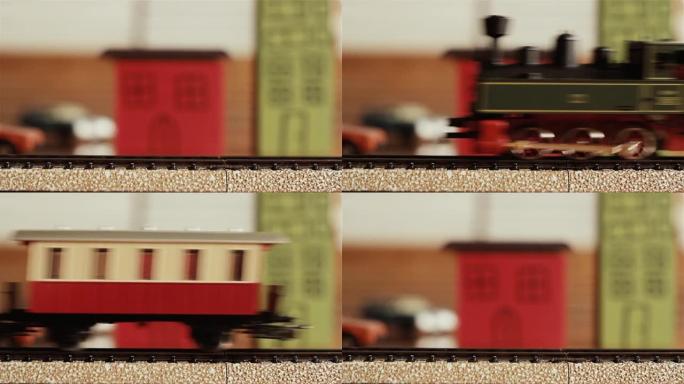 模型火车，模型铁路，玩具火车，微型火车。特写。