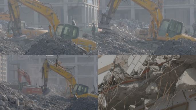 大型拆迁现场工地挖掘机S