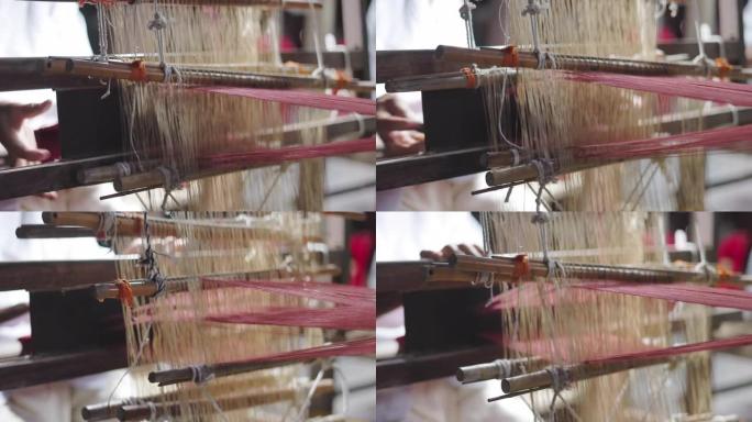 传统棉手工编织工作