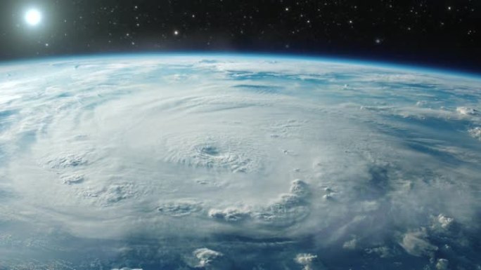 从太空看到的飓风。