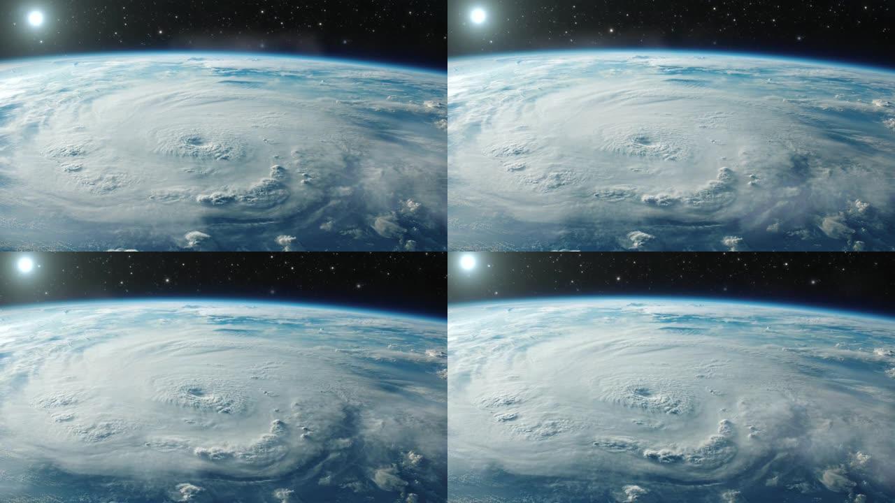 从太空看到的飓风。