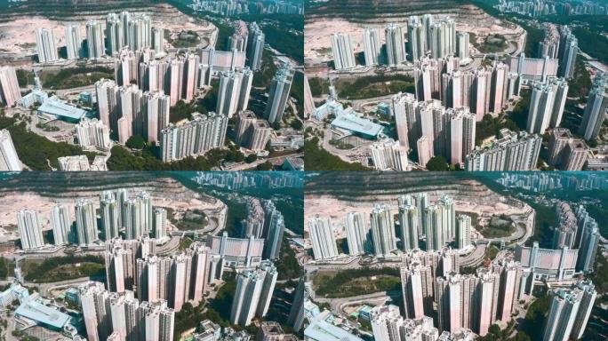 香港高层建筑的无人机视图