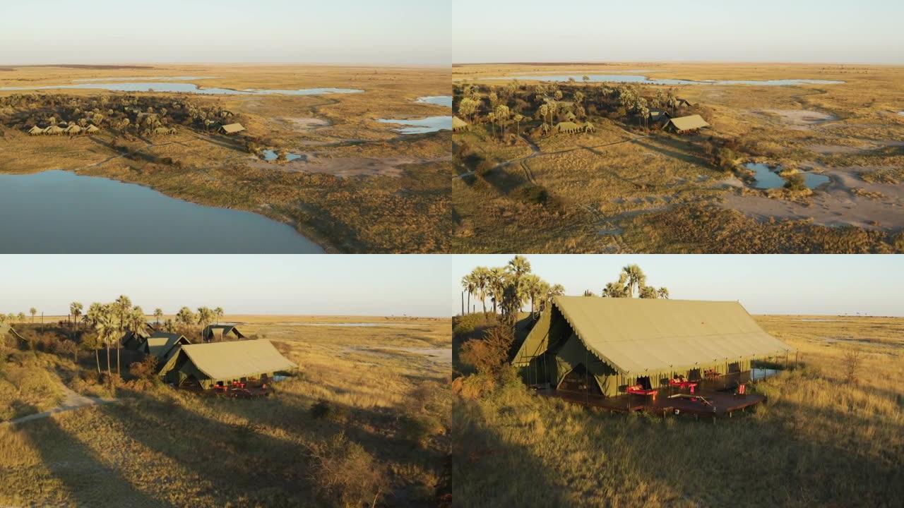 博茨瓦纳Makgadikgadi平底锅上的野生动物园小屋杰克营地带游泳池的私人帐篷