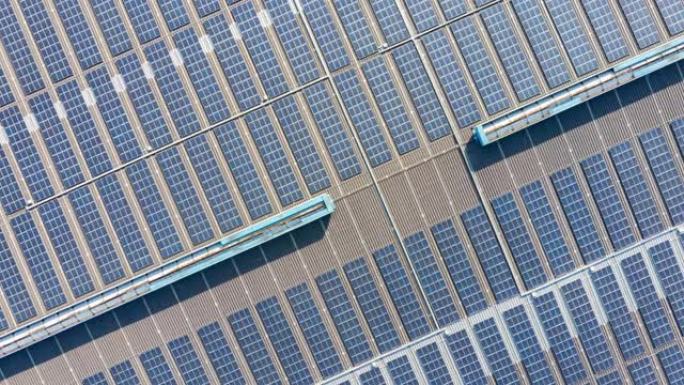 太阳能电池板，可再生能源行业的无人机视点