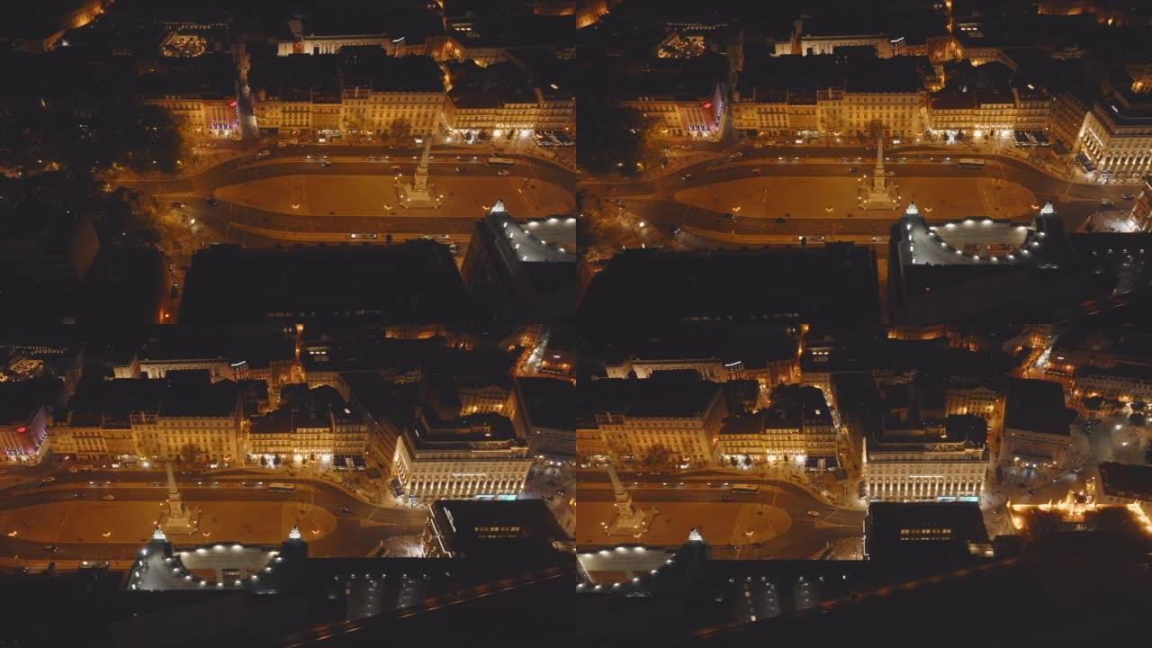 葡萄牙首都市中心里斯本的无人机视图拍摄
