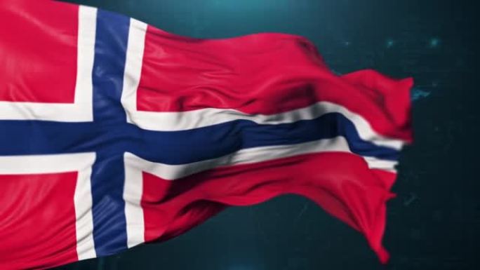 深蓝色背景上的挪威国旗