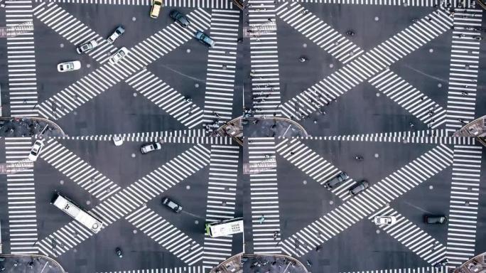 城市街道交叉口的T/L无人机视点