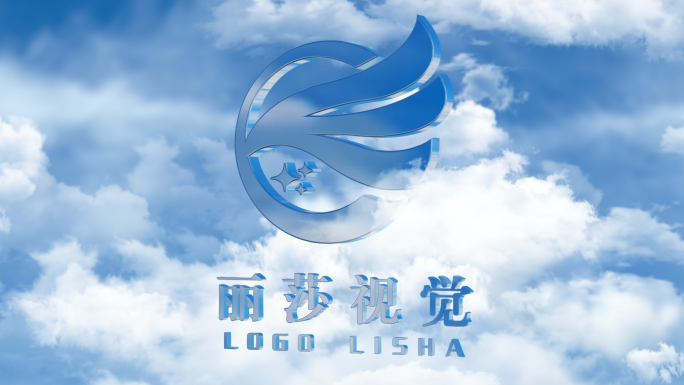蓝天白云天空logo片头