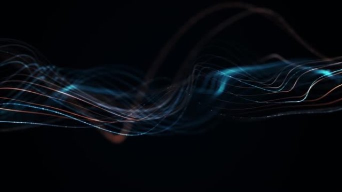 美丽的抽象波浪技术背景与蓝光数字效果企业概念