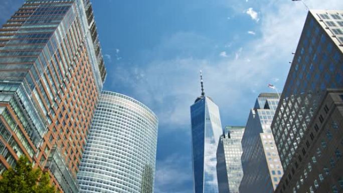 天空中的住宅楼。WTC。曼哈顿金融区。