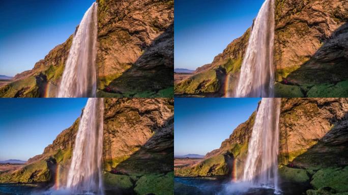 冰岛塞尔贾兰德斯福斯瀑布 -- 超级慢动作