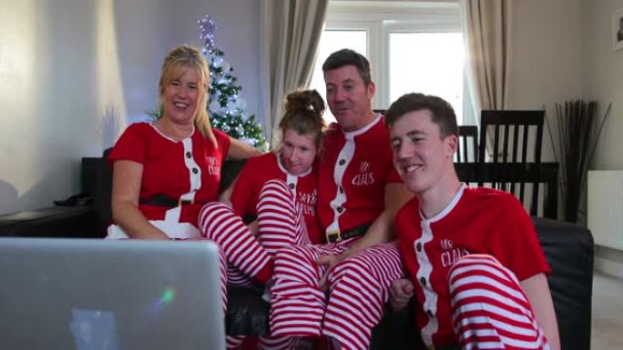 圣诞节的视频通话国外家庭外国家人欧洲德国