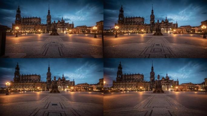 德累斯顿的剧院广场在暮光之城跟踪拍摄