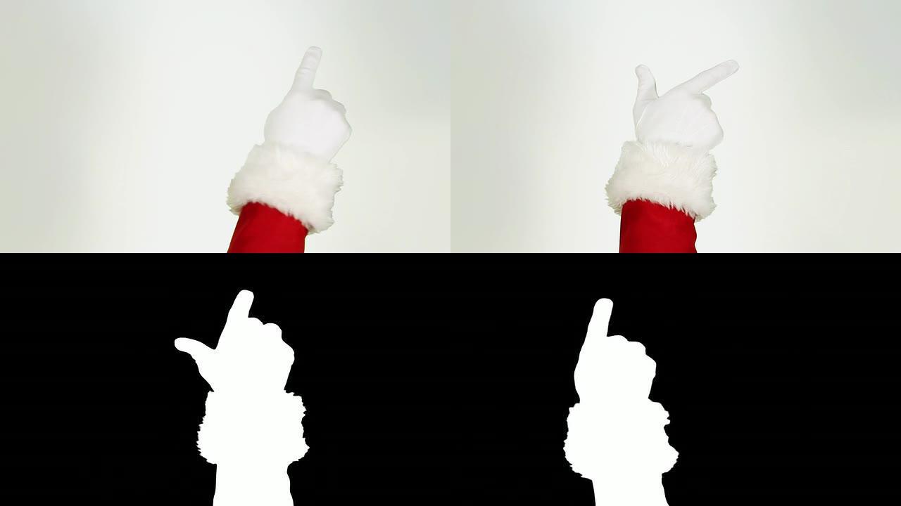 圣诞老人触摸屏手势。亮度哑光。技术。
