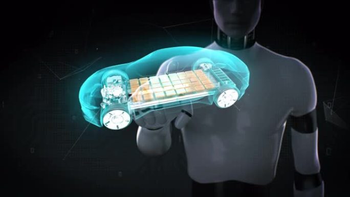 机器人，机器人触摸电子，混合动力汽车，充电锂离子电池。回声车。环保未来汽车。4 k.2。