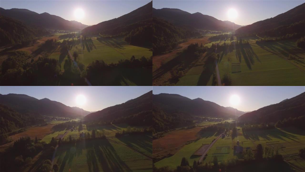 空中: 萨瓦山谷和zelecci自然保护区在秋天的风景如画