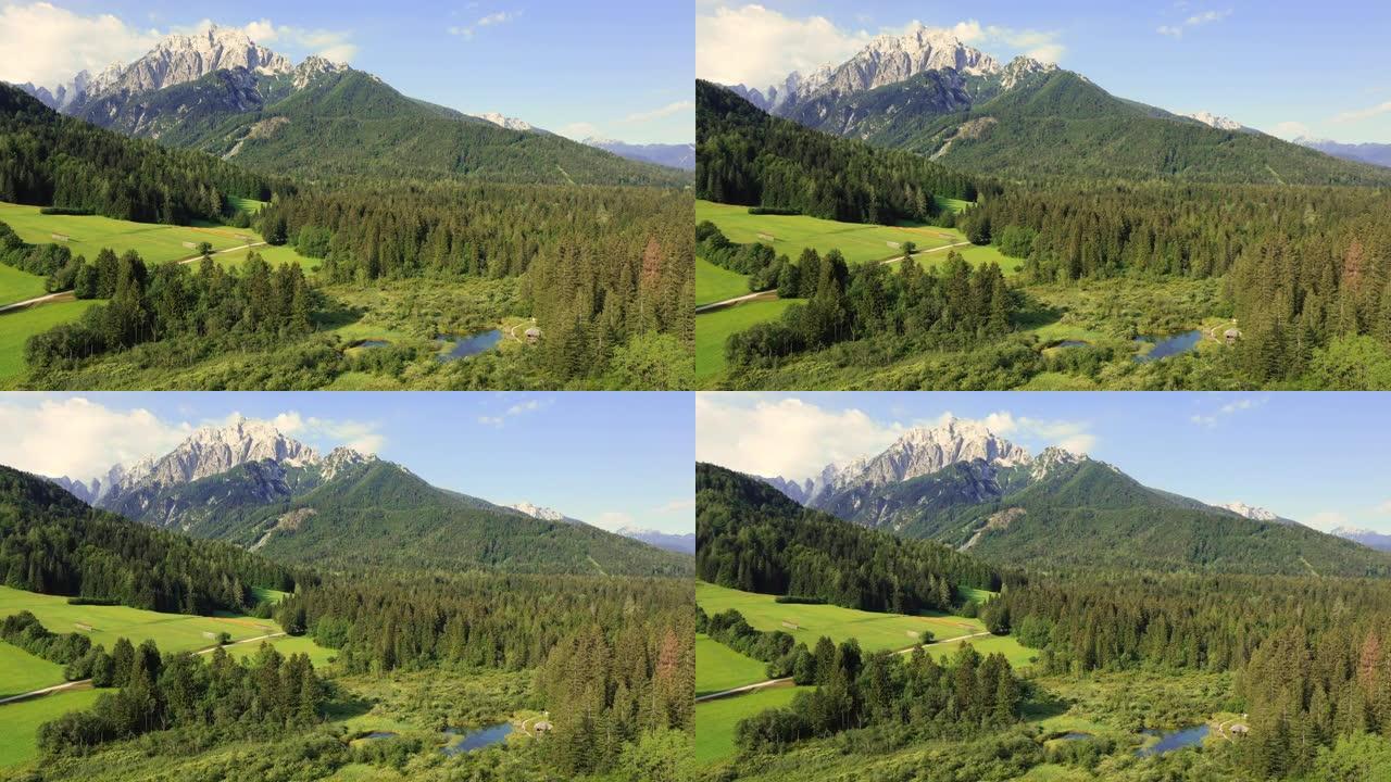 斯洛文尼亚的空中Zelenci自然保护区