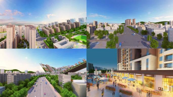 穿梭虚拟城市建筑发展折页效果