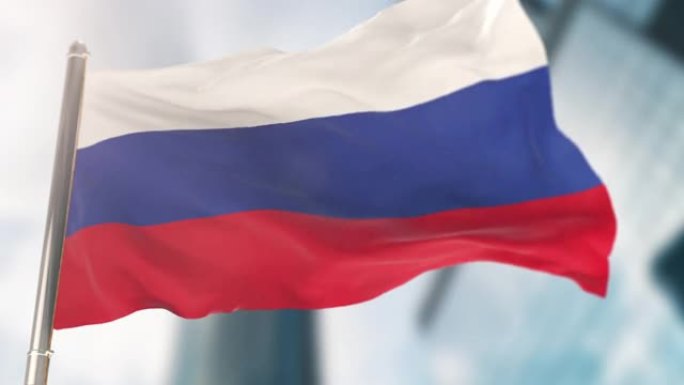 俄罗斯联邦国旗。慢动作