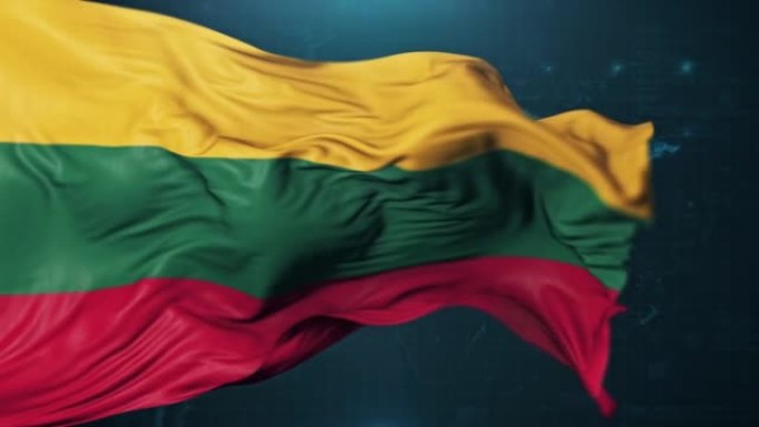 立陶宛国旗，深蓝色背景
