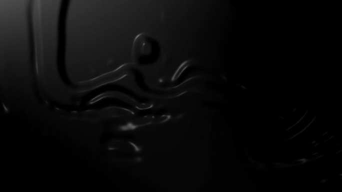 动画抽象全息液体背景。带有波浪的虹彩迷幻液体形状。黑色流体抽象流。4K 3d渲染无缝循环动画。