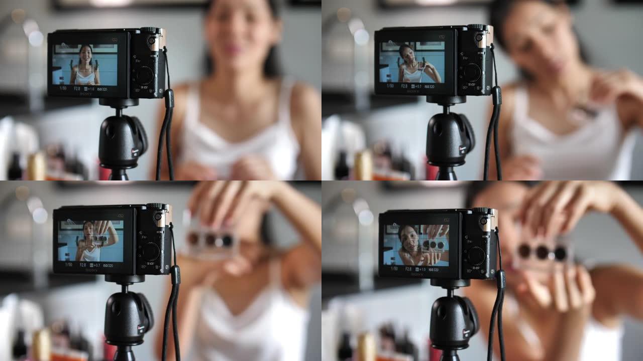 女性化妆影响者vlog在线录制化妆教程建议