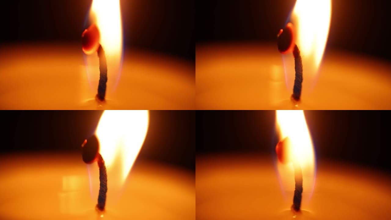 蜡烛火焰特写视觉创意视频素材火种火苗