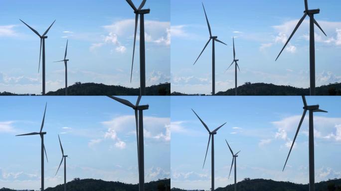 风力涡轮机替代能源与日落
