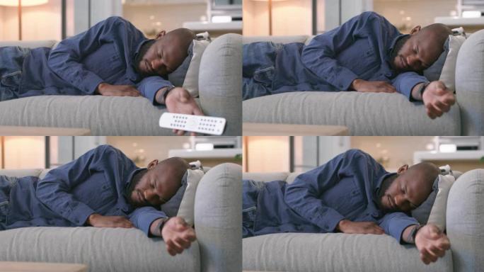 一个年轻人在沙发上睡着的4k录像