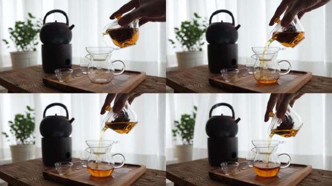制作中国红茶倒茶沏茶中国茶