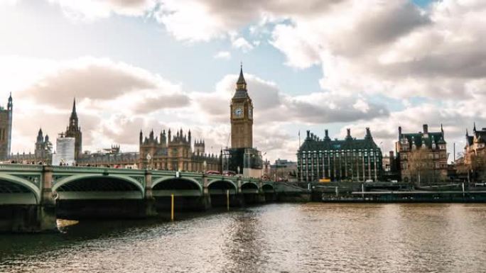 伦敦议会大厦延时延时拍摄现代化都市地标