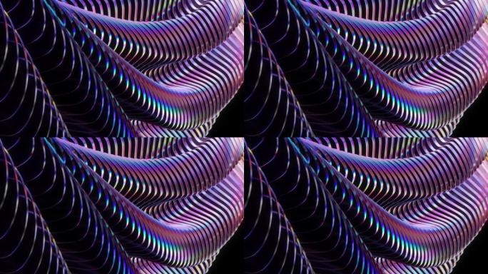 带有彩色移动结构的抽象数字生成背景，看起来像一根未来的电缆