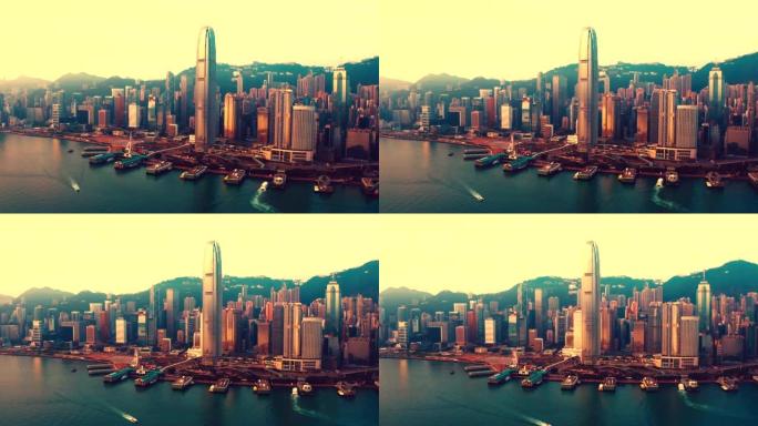 香港维多利亚港的驾车景观