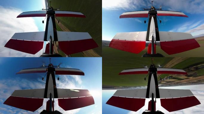 测试模型飞机的实验飞行