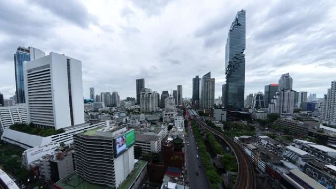 4K，Time lapse City view，泰国曼谷的现代商业区。