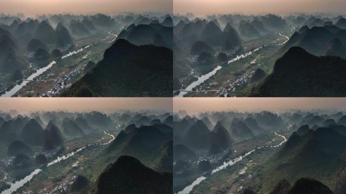 桂林喀斯特山脉的怪诞形状