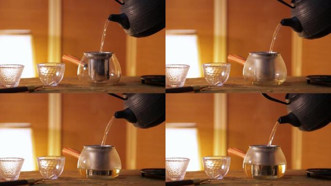 准备东亚传统茶倒茶饮茶茶文化玻璃杯制品