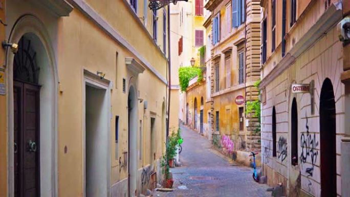 历史区的狭窄街道。罗马