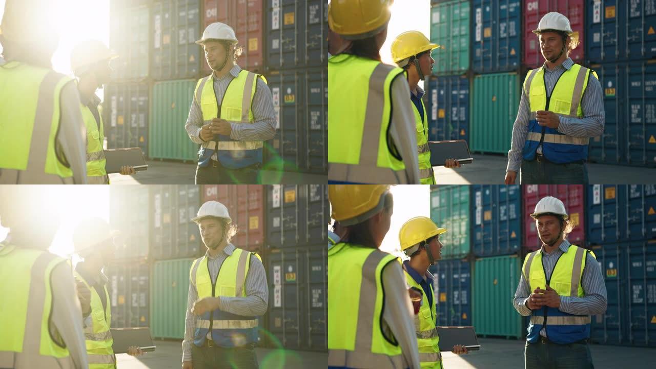 运输集装箱中货物集装箱前面的运输货物的多样性检查小组