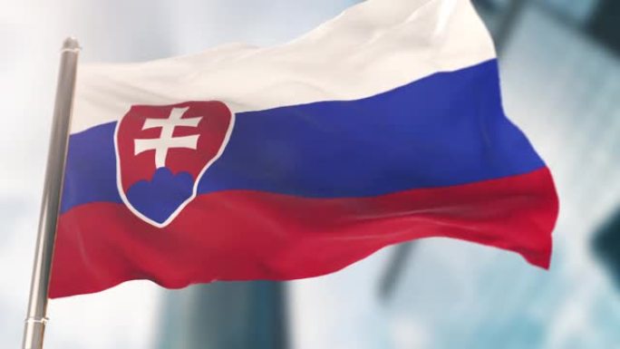 斯洛伐克国旗。慢动作