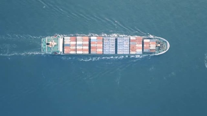 货柜货船的鸟瞰图