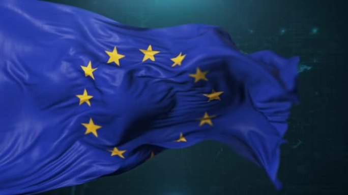 深蓝色背景的欧盟旗帜